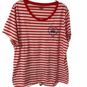 XXL tshirt red and white striped love wins 2X